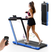 SuperFit 2.25HP 2 in 1 Folding Treadmill Jogging Machine W/APP Control Blue