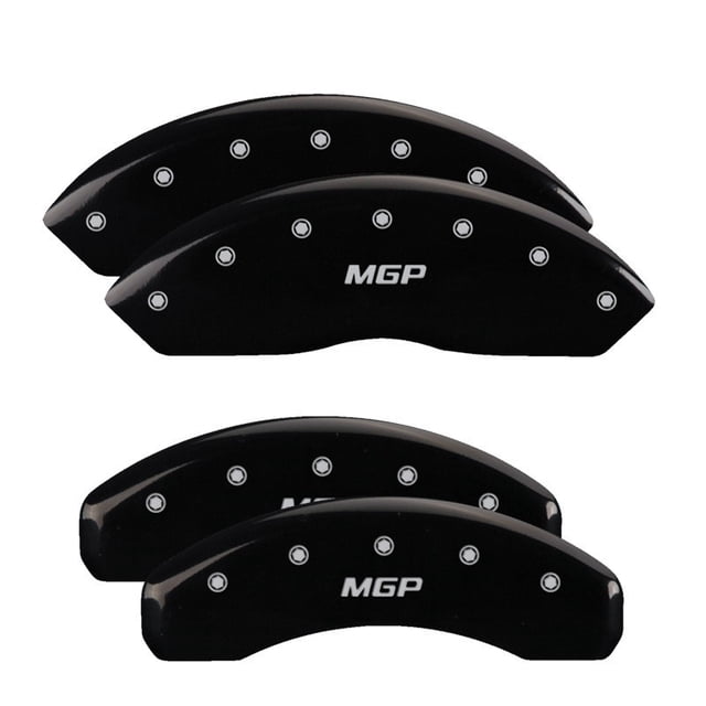 Fits 2019-2021 Ford Ranger MGP Caliper Cover Caliper Cover 10248SMGPBK Set Of 4; MGP Logo; Powder Coated; Black; Aluminum