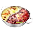 thumbnail image 1 of MGFED Stainless Steel Shabu Hot Pot with Divider for Induction Cooktop and Gas Stove, Without Cover, 1 of 2