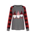 thumbnail image 2 of xiaxaixu T-shirt Imprimé de Noël pour Femmes, Pull-Over Patchwork à Manches Longues, 2 of 10