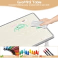 thumbnail image 2 of Cherish Height Adjustable Kids Table and 6 Chairs Set - Graffiti Desktop, Easy-to-Clean Arts & Crafts Table with Non-Slip Legs, Detachable Storage Box for Daycare, Classroom, and Home, 2 of 8