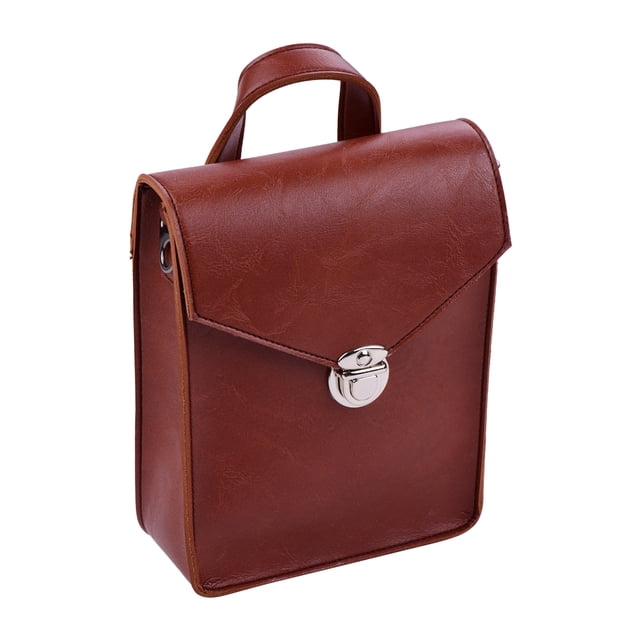 Labymos Sac de Rangement Portable Kalimba en Cuir Microfibre Étui Doux Multifonctionnel pour Piano à Pouce avec Sangle Marron