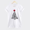 thumbnail image 3 of T-shirt Décontracté pour Femmes à Col Rond et Manches Courtes avec Imprimé de Sapin de Noël, 3 of 7
