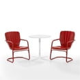 thumbnail image 4 of Crosley Furniture Ridgeland Ensemble Bistro d'Extérieur en Métal 3 Pcs, Fini Rouge Vif Lustré, 4 of 8