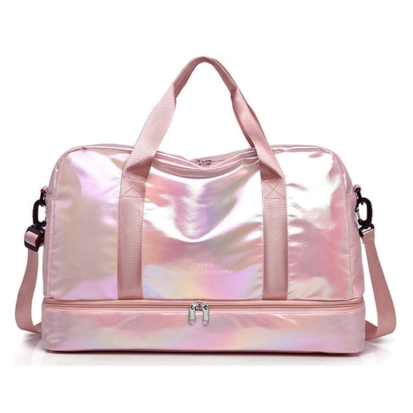 PENGXIANG Travel Duffel Sport Gym Bag Women Girls Weekender Duffle Bags with Shoe Compartment Wet Pocket Pink
