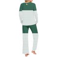 thumbnail image 4 of Yuyuzo Ensembles de Pyjama pour Femmes 2 Pcs Rayé Manches Longues Col Rond T-Shirts Pantalons de Détente avec Poches, 4 of 6