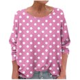 thumbnail image 3 of WRKEKC T-Shirts à Manches Longues pour Femmes, Chemises à Manches Longues pour Femmes, T-shirt Tendance Confortable à Manches Longues à Col Rond Dégradé Imprimé pour Femmes Grande Taille, 3 of 6