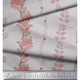 thumbnail image 2 of Soimoi Georgette Viscose Fabric Bird,Cage & Floral Artistic Print Fabric by The Yard 42 Inch Wide, 2 of 3
