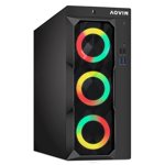 AQVIN LuminaRings Tour d'ordinateur de bureau de jeu PC, Intel Core i7 Processeur, 16GB DDR4 RAM, 512GB SSD Stockage, AMD RX 550 4GB, Windows 11 Pro, RGB Souris à clavier (rénovée)