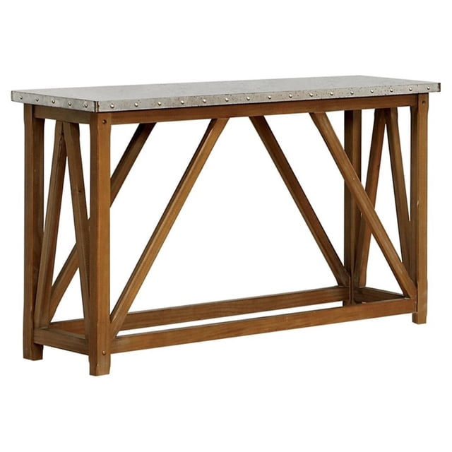 Bowery Hill Table Console Industrielle en Bois Ton Naturel