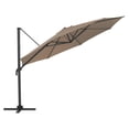 thumbnail image 4 of CorLiving 11.5ft Deluxe Offset Tilting Rotating Patio Umbrella with Aluminum Frame & Deluxe Base Weights, 4 of 9