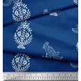 thumbnail image 2 of Soimoi Poly Georgette Fabric Leaves,Bird & Floral Block Printed Craft Fabric by The Yard 52 Inch Wide, 2 of 3