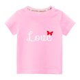 thumbnail image 1 of Penkiiy Tout-Petits Enfants Garçons Filles Mode Mignon Col Rond Imprimé Manches Courtes Haut 9-10 Ans Rose, 1 of 6