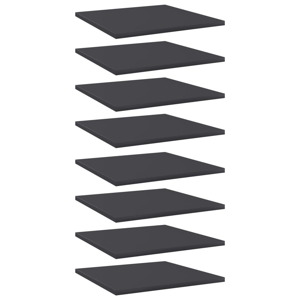 vidaXL Bookshelf Boards 8 pcs Grey 40x40x1.5 cm Engineered Wood