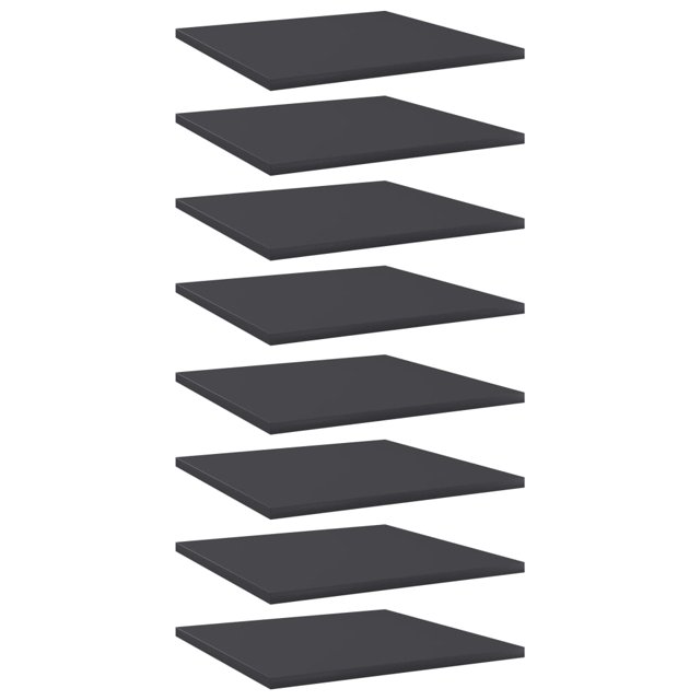 vidaXL Bookshelf Boards 8 pcs Grey 40x40x1.5 cm Engineered Wood