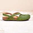 thumbnail image 4 of Babysbule Womens Clearance Sandals, Summer Round-toe Frosted Suede Flat Solid Color Buckle Backspace Casual Sandals, 4 of 7
