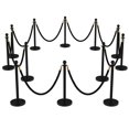 thumbnail image 1 of Crowd Control Stanchion Set with Retractable Belts and Red Velvet Ropes, Stainless Steel Queue Barrier Posts for Theaters Parties Wedding Exhibition, Silver, 1 of 7