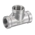thumbnail image 1 of Unique Bargains 3/8 NPT Female Thread Tee Pipe Fitting Hose Adapter 304 Stainless Steel, 1 of 5