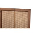 thumbnail image 4 of Baxton Studio Redmond Mid-Century Modern Walnut Brown Finished Wood and Synthetic Rattan Full Size Platform Bed, 4 of 5