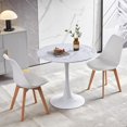 thumbnail image 3 of Velets Tulip Mid Century Modern Dining Table/Coffee Table with Round Top & Pedestal Base, Functional Table for Dining & Living Room - Perfect for Breakfast Nooks & Kitchens (White- Marble Top, 36"), 3 of 3