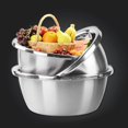 thumbnail image 3 of Salad Bowl, Multifunction Food Grade Stainless Steel Non-stick Mixing Bowl, For Home Restaurant M, 3 of 8