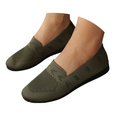 Dakaela Women’s Ballet Flats Shoes Comfort Round Toe Knit Dress Shoes Walking Driving Slip on Loafers