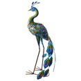 thumbnail image 1 of Angelo Décor 31-inch Tall Metal Standing Peacock Statue, 1 of 1