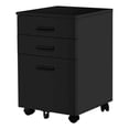 thumbnail image 1 of Monarch Specialties Filing Cabinet - 3 Storage Drawers / 2 Locking Casters - 24"H - Black, 1 of 4