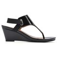 thumbnail image 2 of WHITE MOUNTAIN Sandale Compensée pour Femme, Noir/verni/lisse, 6 m, 2 of 6
