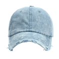 thumbnail image 2 of Unisex Casual Denim Hole Splice Hat Adjustable Washed Baseball Cap, 2 of 4