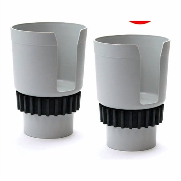 Gadjit Cup Keeper 2.0 (2 Pk) Cup Holder Adapter W/Adjustable Base For Hydro Flasks 18 21 24 Oz, Yeti Tumbler 20 & 30 Oz, Coffee & Travel Mugs 28 Oz, Fits Up To 3.25"" Diameters (Gray)