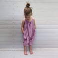 thumbnail image 1 of EGNMCR Rompers for Kids Toddler Baby Girl Jumpsuits Summer Solid-color Strap Romper Pants With Pockets Kid Rompers, 1 of 8