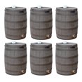 thumbnail image 1 of Good Ideas Rain Wizard 50 Gal Plastic Rain Barrel Water Collector, Oak (6 Pack), 1 of 8
