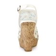 thumbnail image 2 of BLISSFUL STEP Chaussures pour Femmes à Bout Ouvert à Plateforme avec Lacets Sandales Compensées Blanc Vert 9, 2 of 7