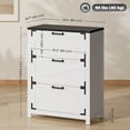 thumbnail image 3 of HOMCOM 3 Drawer File Cabinet Lateral Filing Cabinet for Home Office, White, 3 of 10