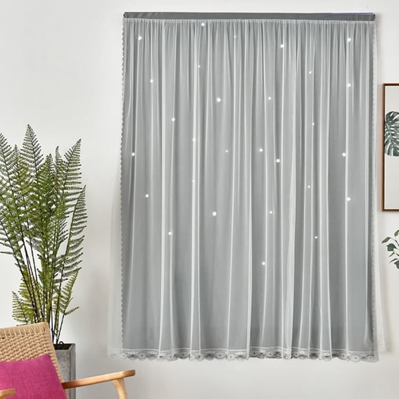 MTBLYS Curtain Panel Pair 39X59 Inch Blackout Curtains Polyester Fabric Overlay Drapes Bedroom Living Room Window Treatment