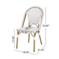 thumbnail image 3 of Elize Chaise Bistro Française d'Extérieur (Ensemble de 2), Gris, Blanc et Fini Bambou, 3 of 8