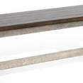 thumbnail image 2 of Camie Side Dining Bench- Plank Dark Brown Gray Mahogany Wood 48 Inch, 2 of 6