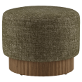 thumbnail image 1 of Bouclair Ottoman Khaki & Walnut, 1 of 3