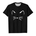 thumbnail image 1 of TZEWGL T-Shirt Décontracté à Col Rond Manches Courtes Imprimé Chat pour Filles Garçons Taille 10-11T, 1 of 5