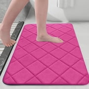 Wuztai Super Absorbent Bath Mat, Ultra Soft Microfiber Velvet Bathroom Rug, Non Slip Washable Floor Mats for Shower Tub Kitchen Living Room Bedroom