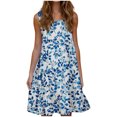 thumbnail image 2 of Ovzne Robes pour Femmes 2025 Robe Mode Vacances Été Couleur Unie Sans Manches Fête Plage Robe Vacances Imprimée Liquidation, 2 of 6