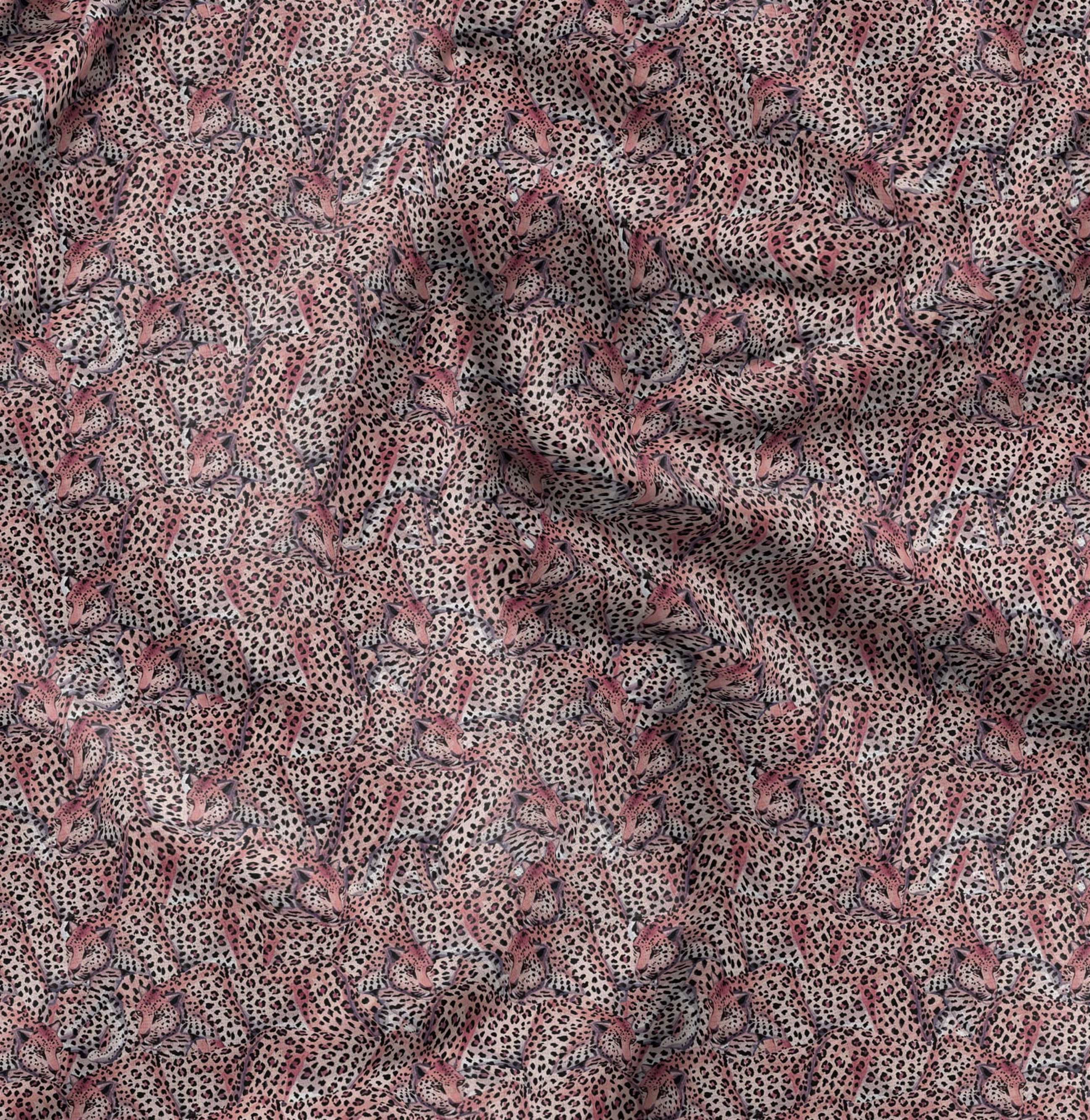 Soimoi Cotton Cambric Fabric Leopard Animal Fabric Prints by Yard 42 Inch Wide