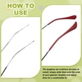 thumbnail image 4 of Uxcell 4 Paires de Branches de Remplacement pour Lunettes, Embouts d'Extrémité de Lunettes en Plastique Antidérapants, Reteneurs de Lunettes Adaptés à 1,4 mm pour Lunettes Rondes Fines en Métal, Branches de Lunettes de Soleil, Style2 Rouge, 4 of 6