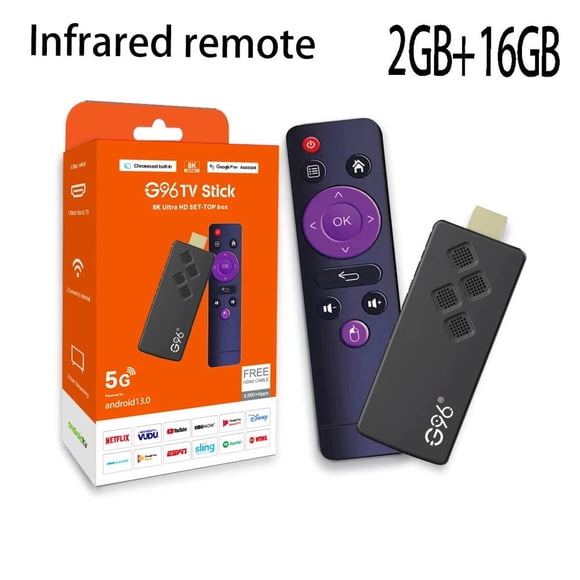 MesaSe Android13.0 Global Version G96 TV Stick Portable 8K Streaming Media 2GB16GB Multi Language TV Dongle Allwinner H313 Quad Core Q2