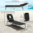 thumbnail image 3 of Outsunny  Foldable Garden Lounger w/ Reading Hole, 3 of 10