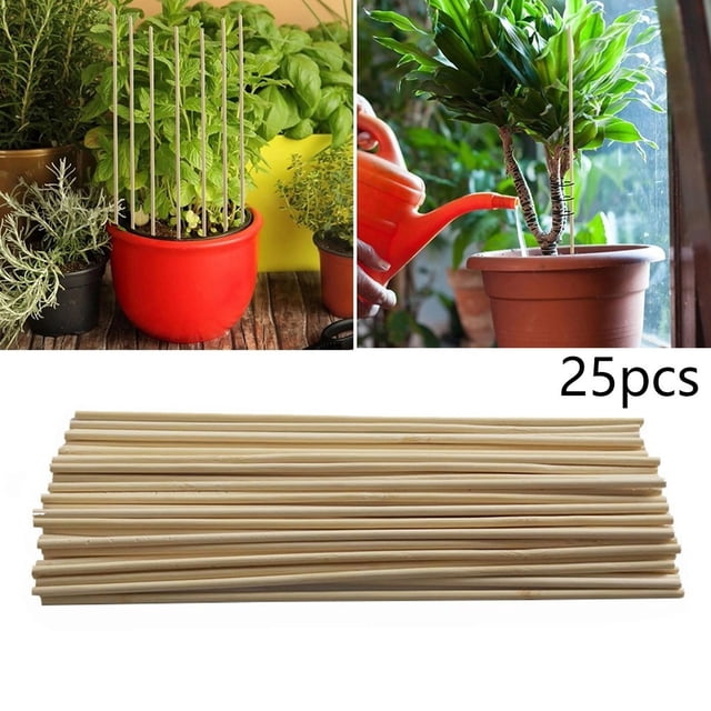 25pcs Bamboo Sticks Trellis Stakes Kit For Garden Plants Support Tomatoes Peas