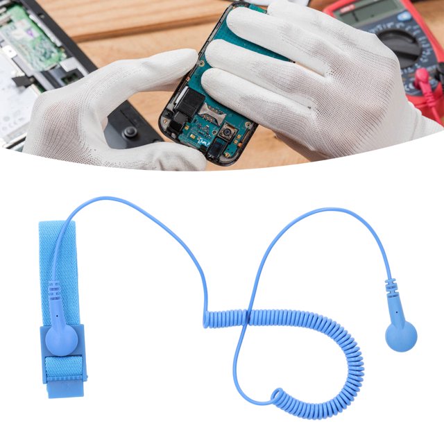 Bracelet Antistatique ESD, Sangle de Poignet Antistatique avec Fil Extensible, Acier Inoxydable Résistant à l'Usure pour Équipement Électronique