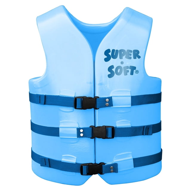 TRC Recreation Super Soft Small Life Jacket Vinyl Coated Foam Swim Vest, Blue