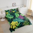 thumbnail image 4 of Erosebridal Botanical Palm Tree Bedding Full Comforter Set, Tropical Leaves Down Comforter, Reversible 3pcs, 4 of 8
